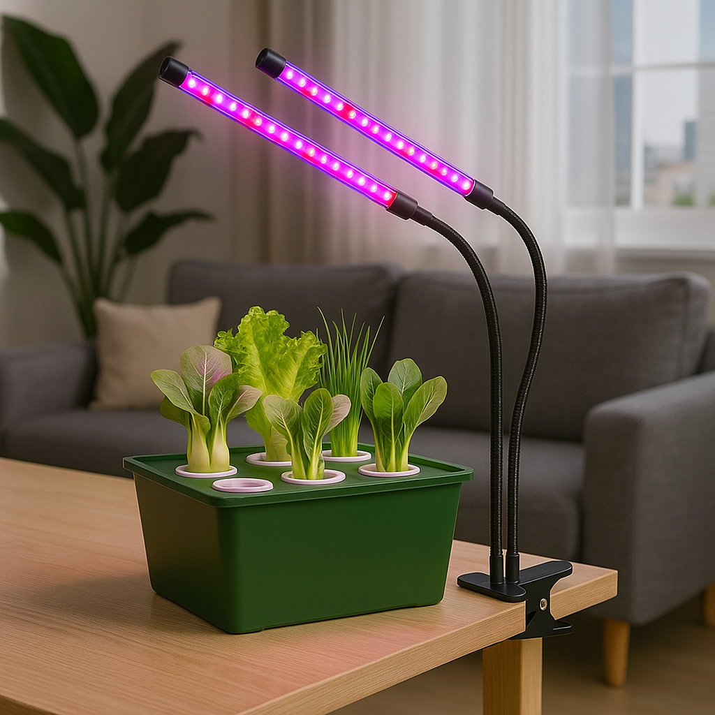 Lampe de Croissance LED à Double tête USB – Pour Plantes, Semis et Systèmes Hydroponiques