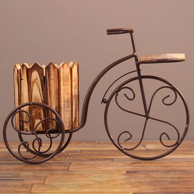 Vélo Porte Plante en Bois