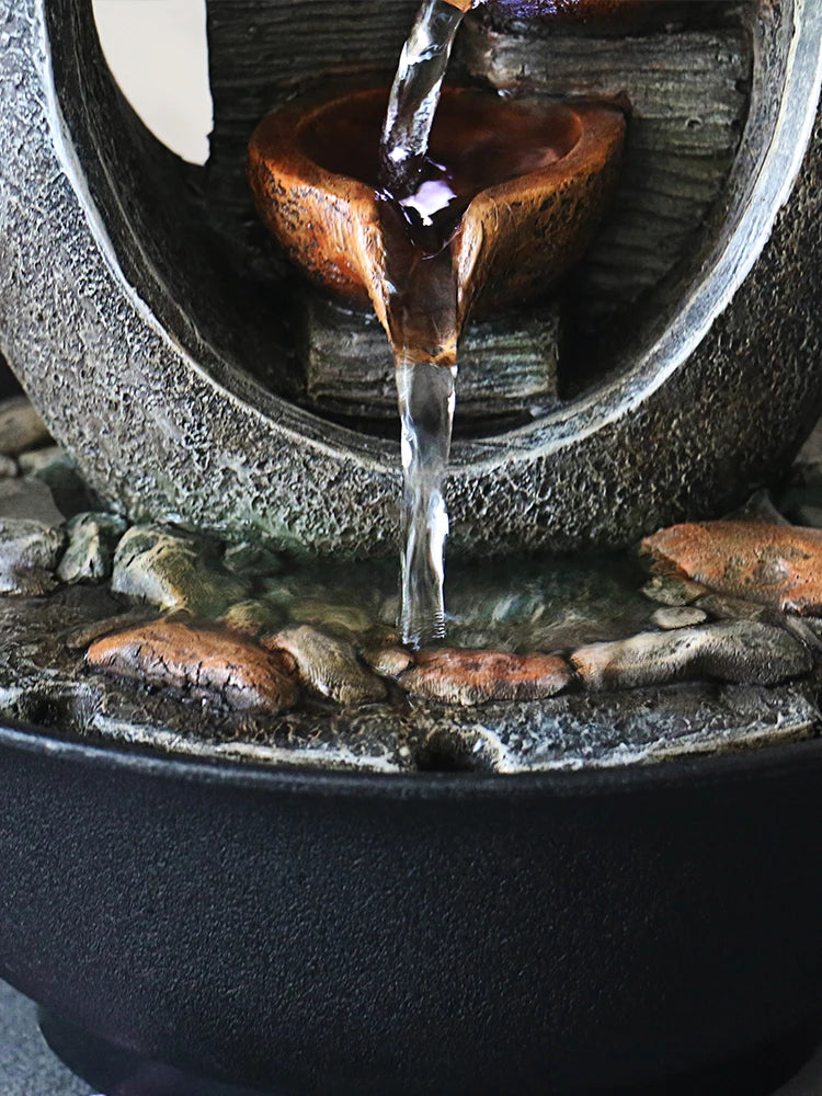 Fontaine d'eau intérieure multifonction et bougeoirs avec lumières LED
