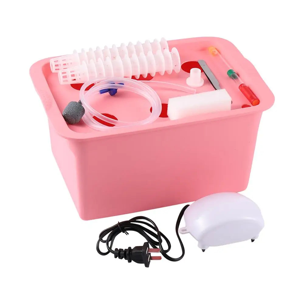 HydroBox 6 – Système Hydroponique Rose à 6 Trous avec Pompe à Air, Idéal pour la Culture Intérieure