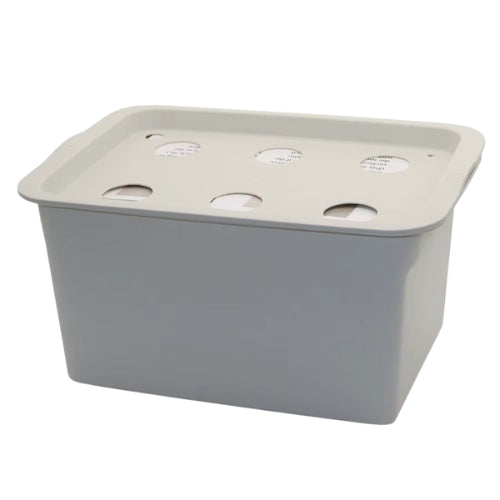 HydroBox 6 – Système Hydroponique Gris à 6 Trous avec Pompe à Air, Culture Intérieure Facile