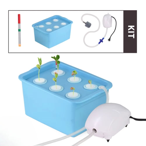 HydroBox Air 6 – Système Hydroponique avec Pompe à Air et Flotteur, Réservoir 5L