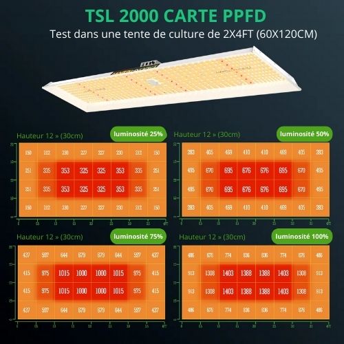 Kit de Culture Intérieur Mars Hydro TS 1000 LED 120x60x180CM pour Hydroponie Grow Light