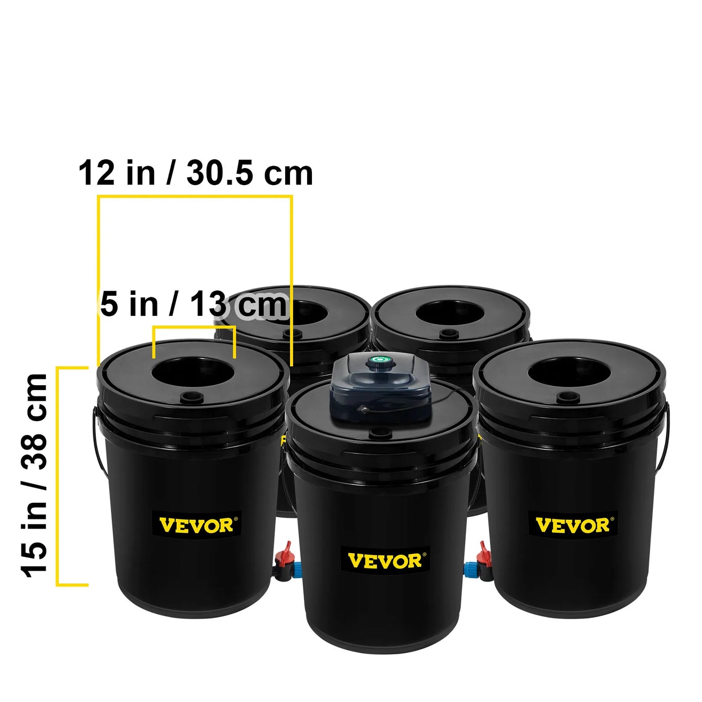 Système hydroponique VEVOR Deep Water Culture DWC 5 gallons avec 5 seaux