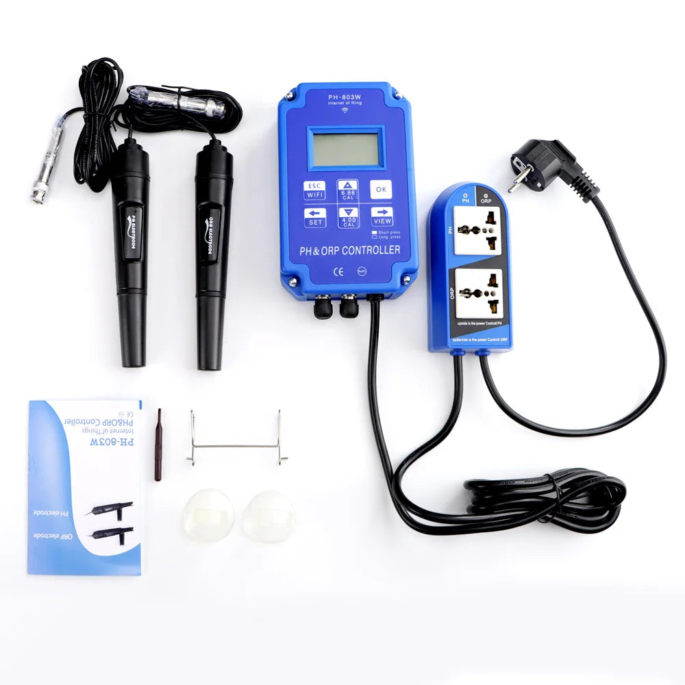 Testeur de pH/ORP Numérique WiFi – Testeur de Qualité de l'Eau avec Électrode BNC pour Aquarium et Hydroponie