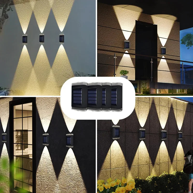 LED Applique Murale Solaire Extérieure Haut Et Bas
