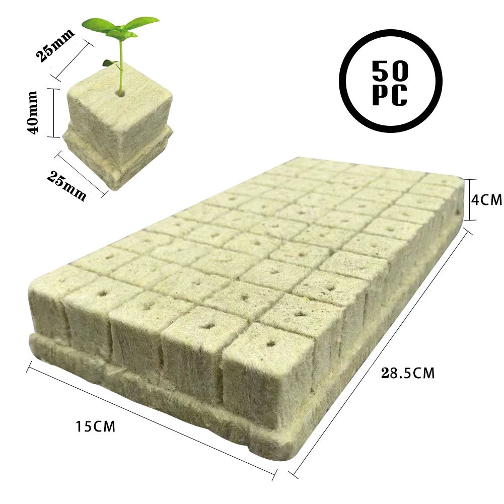 50pc Hydroponic- Sponge Block Cubes Water Soilless Cultivation Germination Pot Vegetable Culture Seedling= Planting Nursery Tool