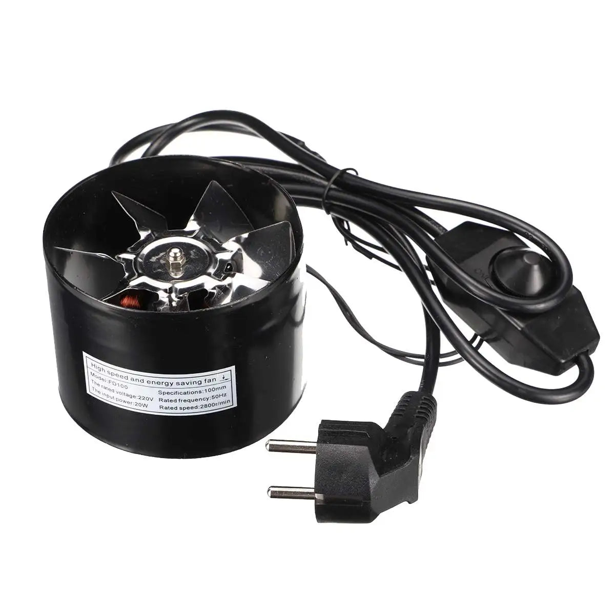 Mini Ventilateur de Conduit 4” – Ventilation Efficace pour Culture Hydroponique