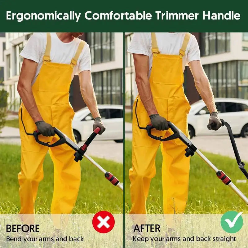 Poignée de tondeuse à gazon, Extension ergonomique, poignée de tondeuse à Angle réglable, pièces de rechange pour désherbeur de jardin