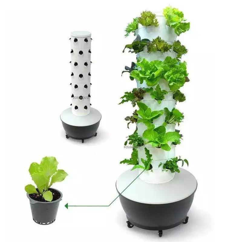 Tour hydroponique intelligente à haut rendement pour jardin d'intérieur avec Lampe LED