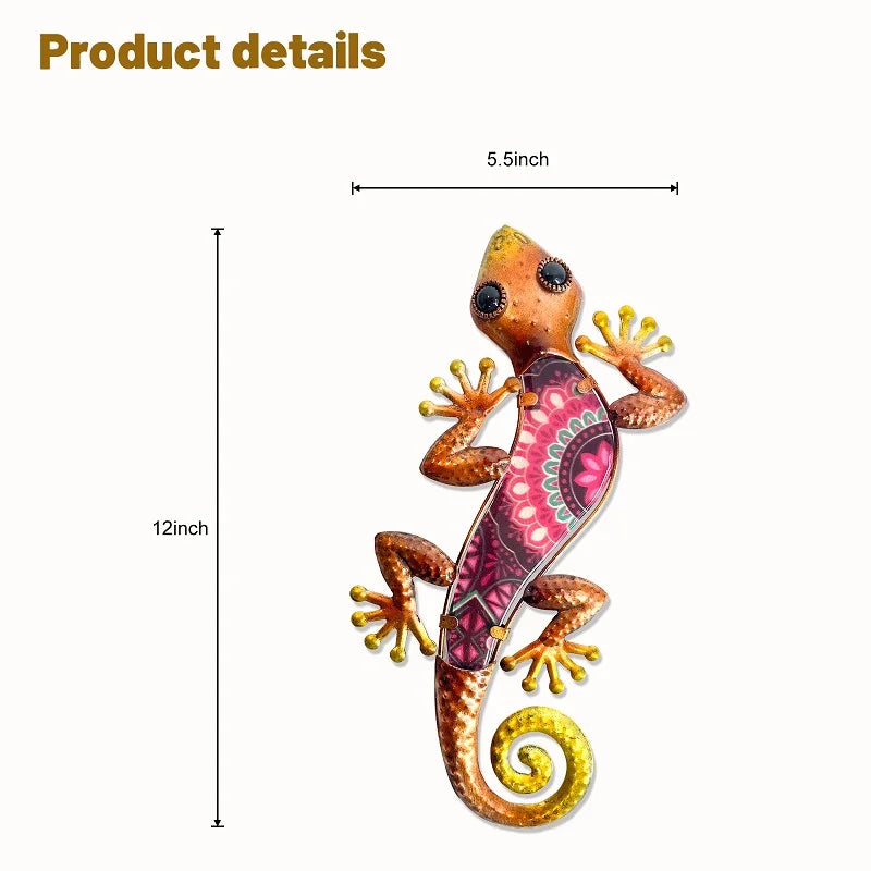 Décoration murale Gecko en métal