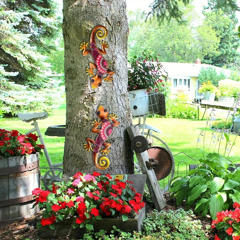 Décoration murale Gecko en métal
