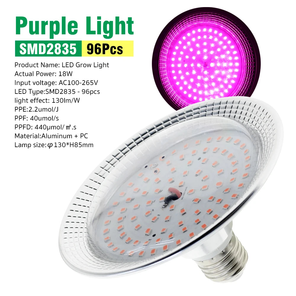 AC100-265V LED Grow Light E27 Phytolamp for Plants Full Spectrum Grow Light Bulb Indoor Plant Lighting Hydroponic Growth Lights