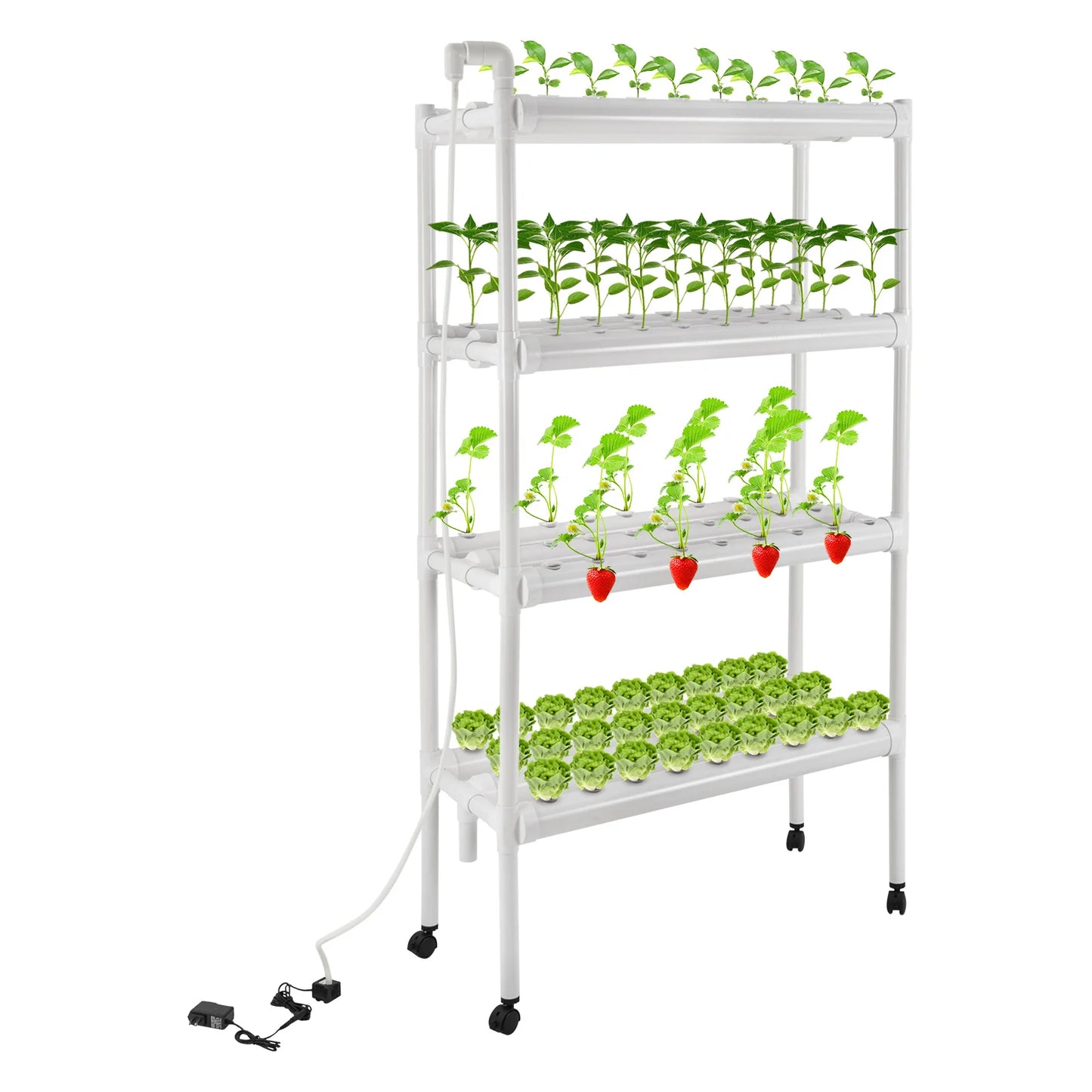 Kit de Culture Hydroponique à 4 Niveaux – Équipement de Plantation avec 108 Emplacements