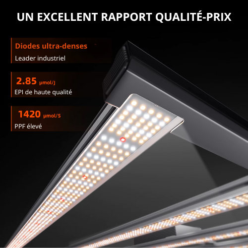 Spider Farmer G5000 480W Lampe de croissance à LED à spectre complet CO2 commercial pour semis, légumes, fleurs, plantes hydroponiques d'intérieur