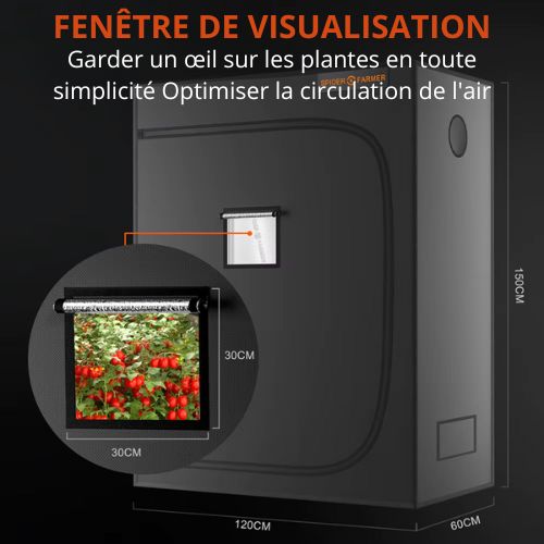 Tente de culture Spider Farmer 70X70X160CM Mylar 1680D