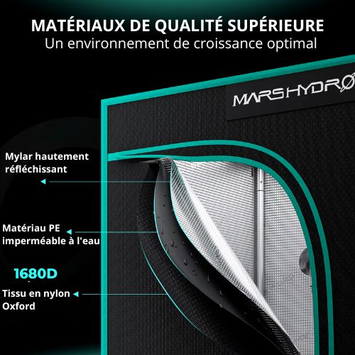Tente de culture Mars hydro 120 X 120X 200 CM , serre hydroponique