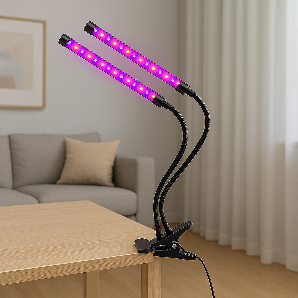 Lampe de Croissance LED à Double tête USB – Pour Plantes, Semis et Systèmes Hydroponiques