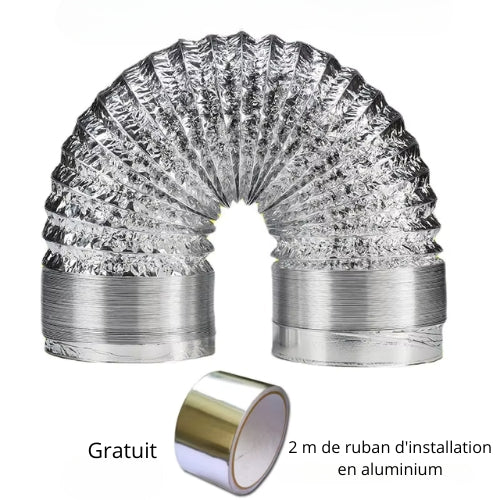 Tuyau Flexible en Aluminium à Double Couche – Conduit de Ventilation pour Systèmes d’Extraction