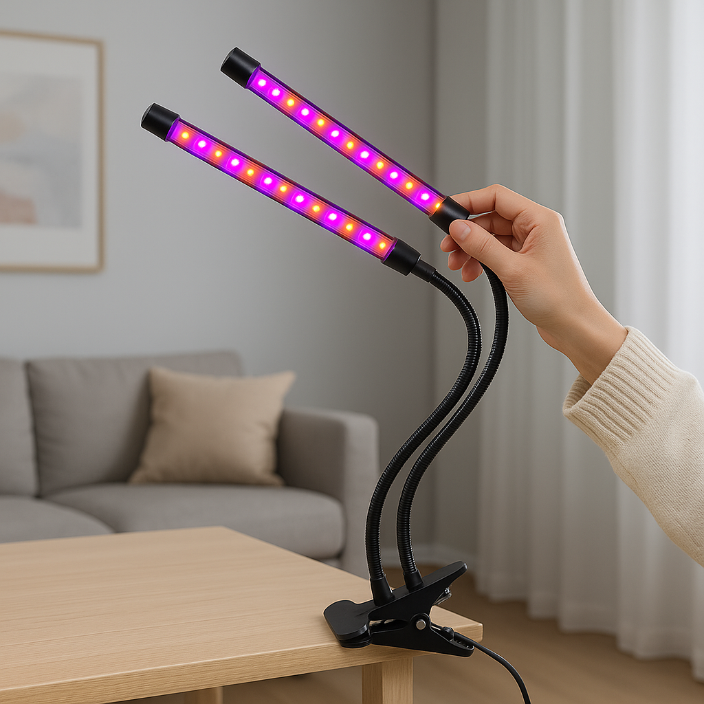 Lampe de Croissance LED à Double tête USB – Pour Plantes, Semis et Systèmes Hydroponiques