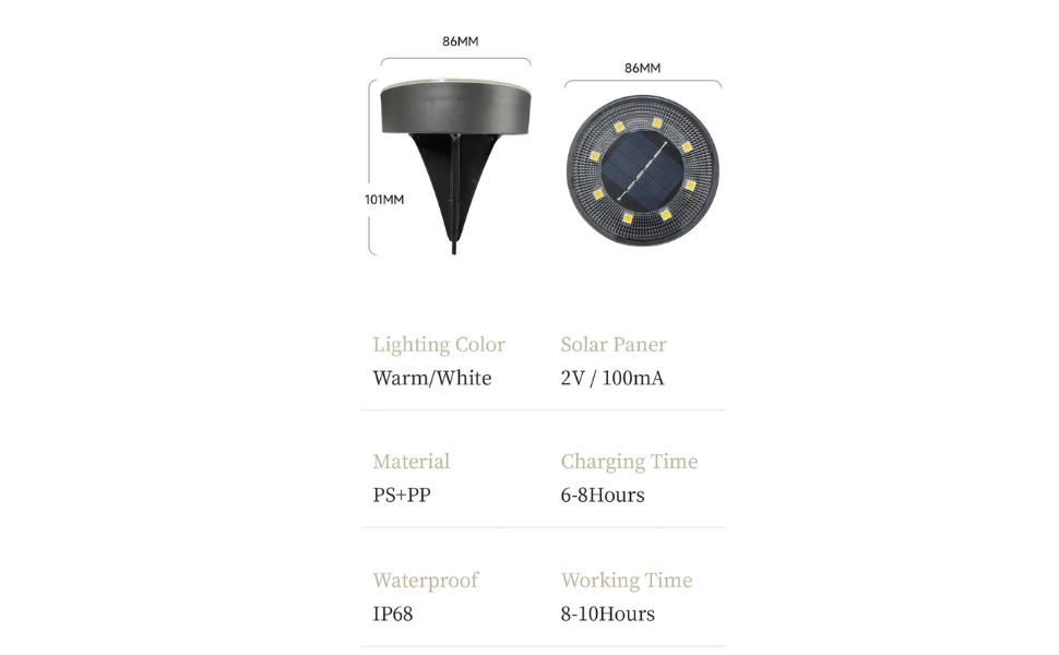 LED étanche extérieure énergie solaire lumière au sol