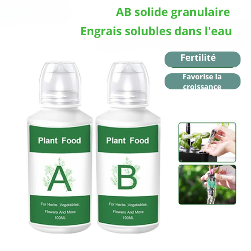 Kit de Solution d'Engrais Liquide Hydroponique A et B pour la Culture des Fleurs,  Légumes, Fruits