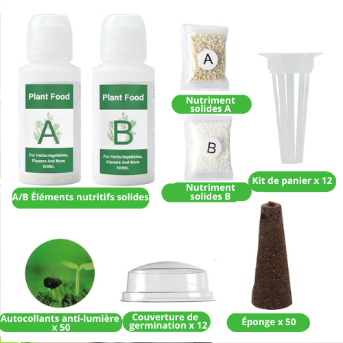 Kit de Solution d'Engrais Liquide Hydroponique A et B pour la Culture des Fleurs,  Légumes, Fruits