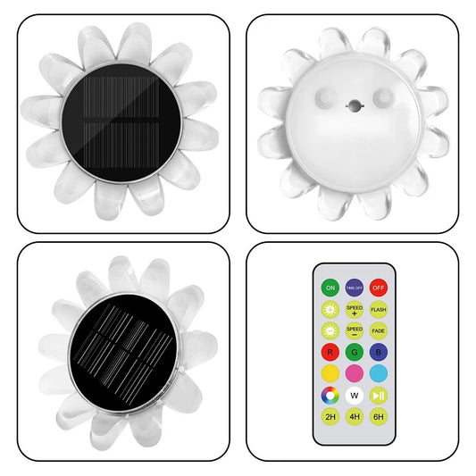 Lampe Solaire LED Tournesol  Pour Piscine