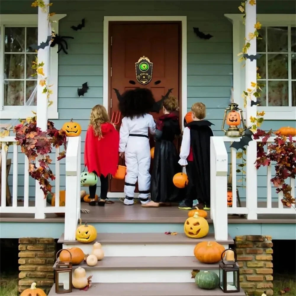 Décoration sonore électrique lumineuse pour Halloween, sonnette à un œil