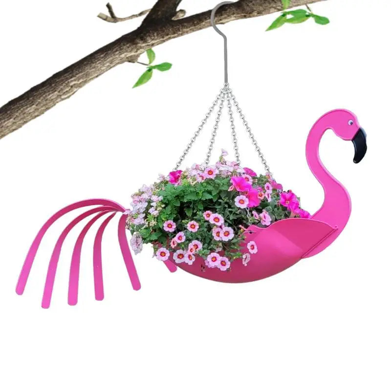 Pot de fleur flamant rose créatif en forme de perroquet