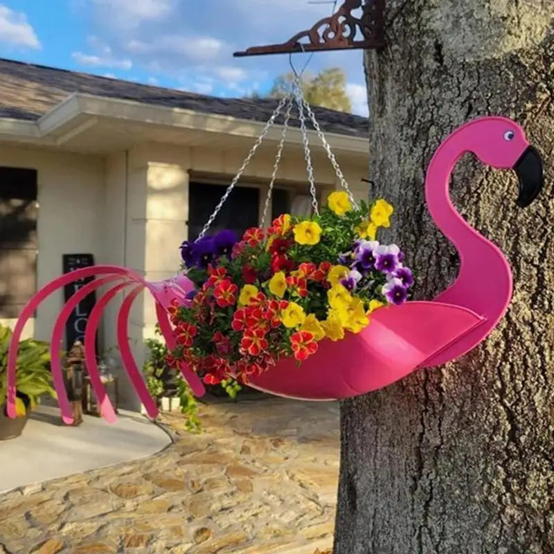 Pot de fleur flamant rose créatif en forme de perroquet