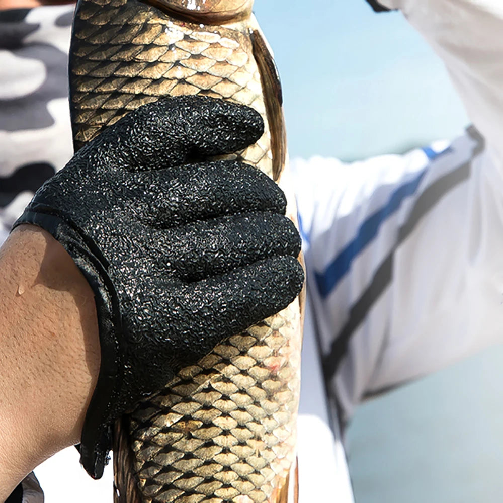 Gants de pêche imperméables à doigt complet antidérapants , pour attraper du poisson,