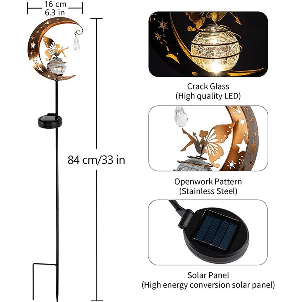 Lampe solaire féerique en forme de lune