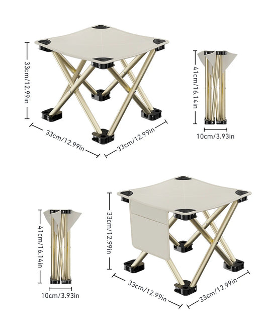 Tabouret pliant Portable d'extérieur,