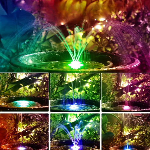 Fontaine solaire à LED Multicolores