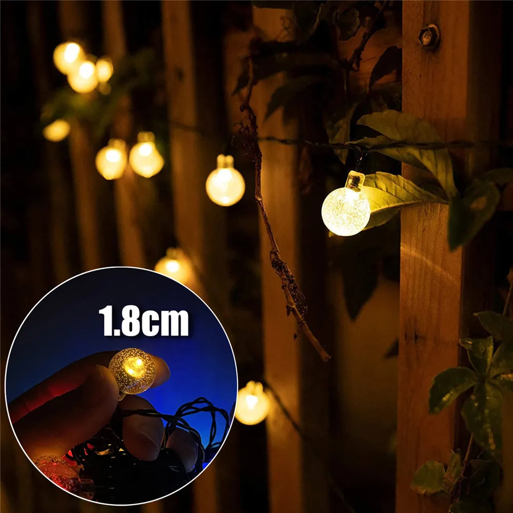 lumière solaire boule de cristal LED guirlandes