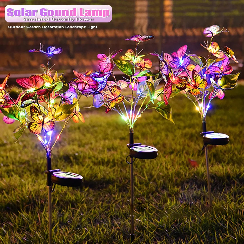 Lampes De Jardin Solaire Simulation Fleur Papillon