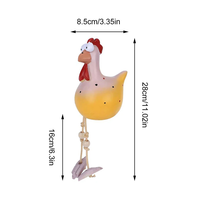 Sculpture de Poulet Colorée et Amusante