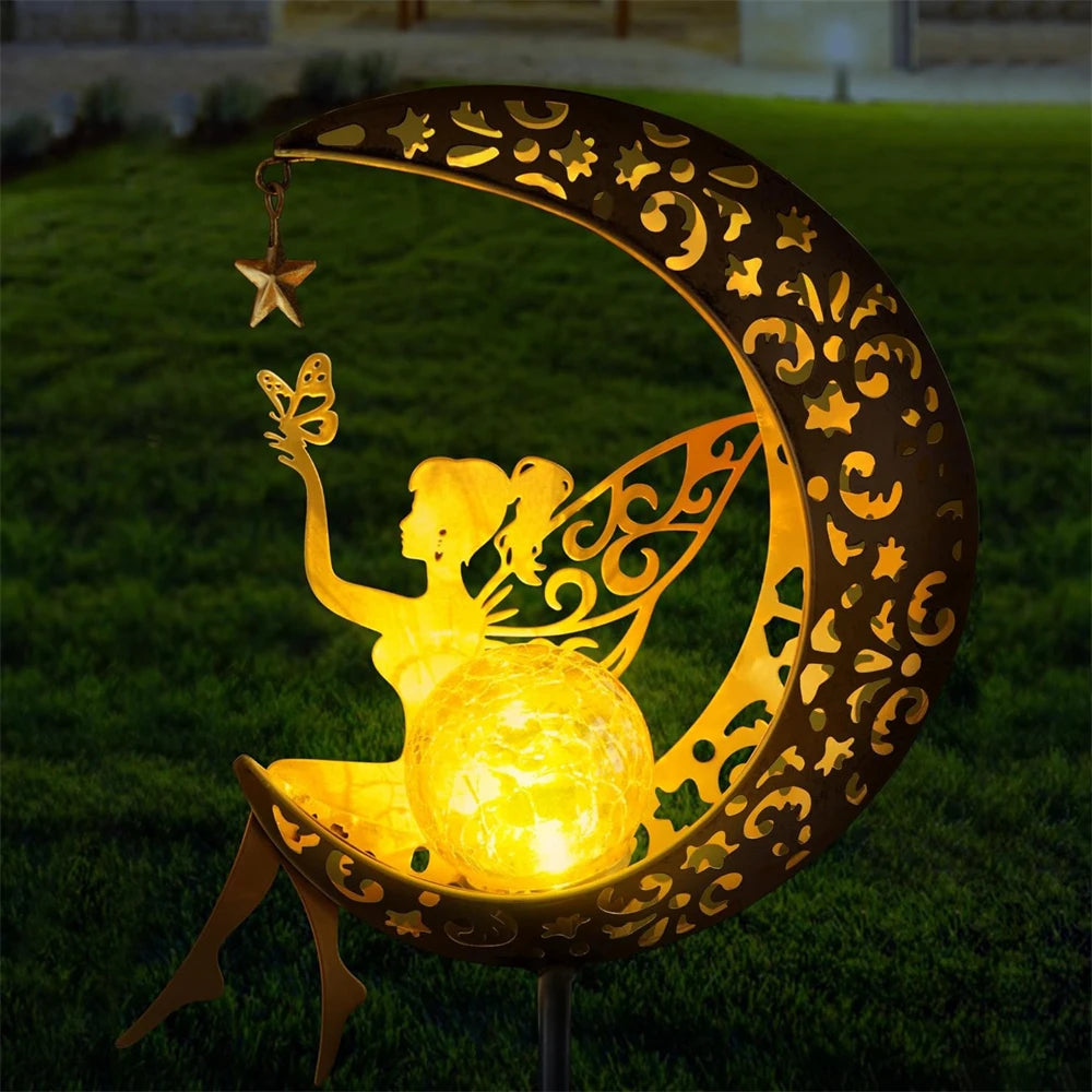 Lampe solaire féerique en forme de lune