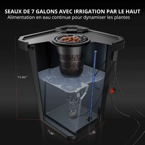 Système Hydroponique Spider Farmer DWC 7 Gallons avec 2 Seaux et Pompe à Air