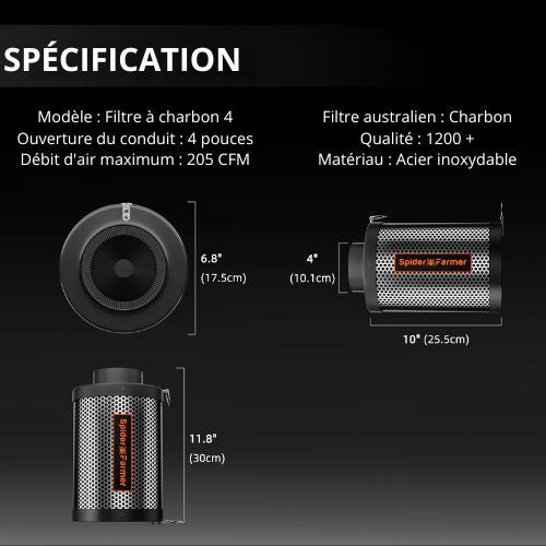 Kit de culture intérieur Spider Farmer SF1000 avec tente 120x60x180CM  et filtre à charbon